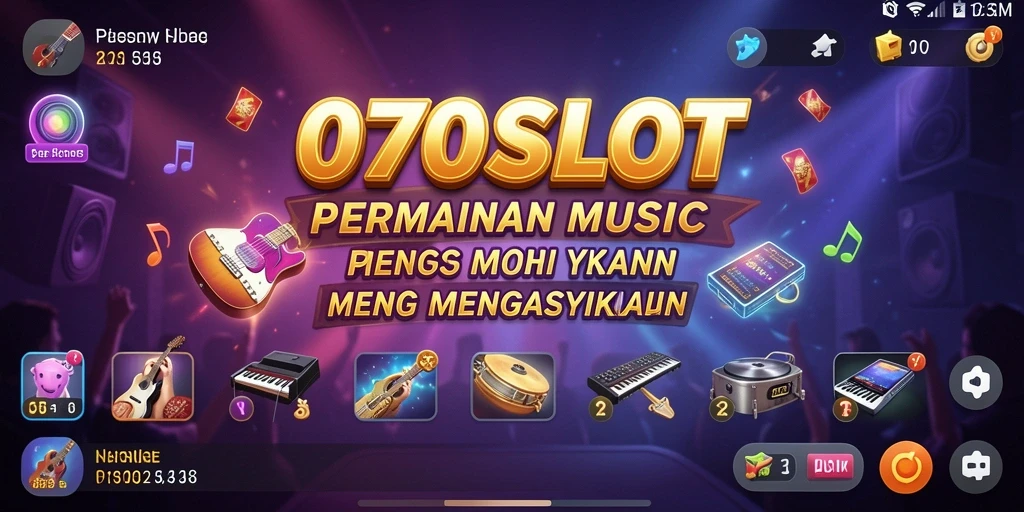 Screenshot dari gameplay 070SLOT yang menampilkan alunan musik.