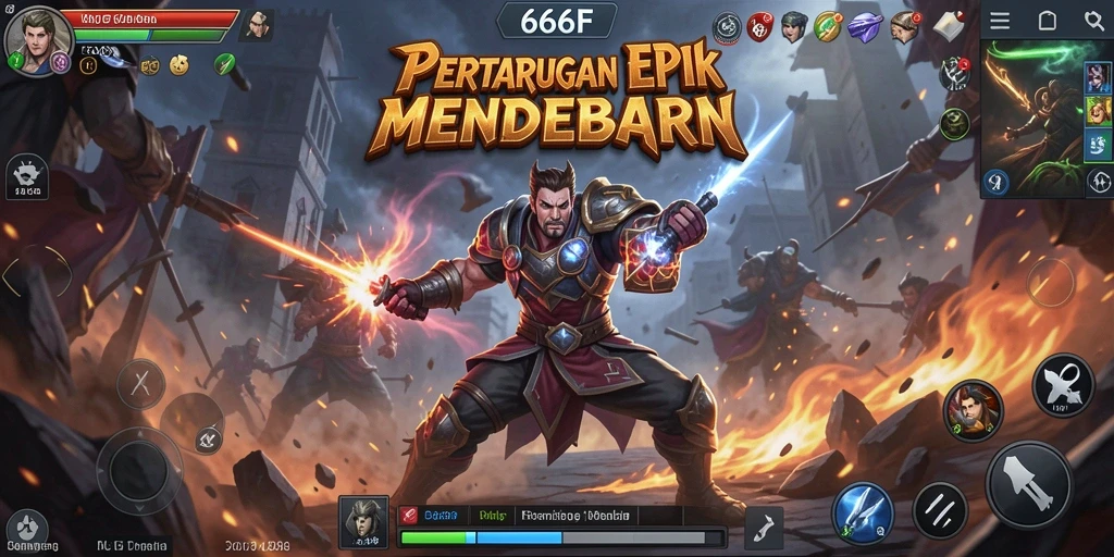 Tampilan aksi dari gameplay <strong>666F</strong> yang menegangkan dan intens.