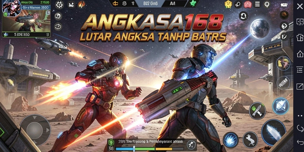 Screenshot gameplay ANGKASA168 menampilkan aksi seru di luar angkasa.