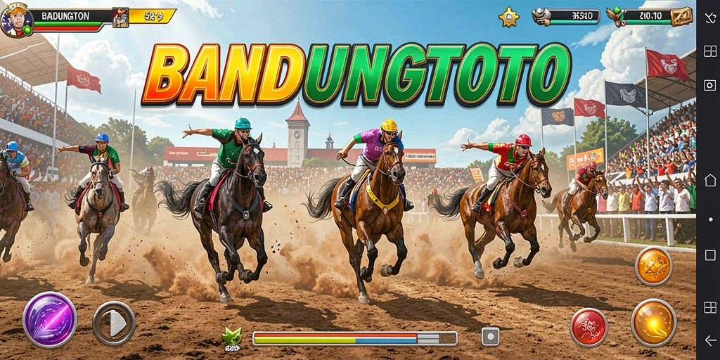 Screenshot BANDUNGTOTO menunjukkan aksi balapan yang mendebarkan.