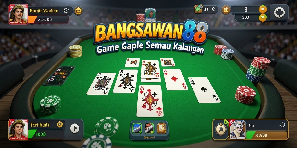 Tampilan permainan Gaple BANGSAWAN88 yang seru dan interaktif.