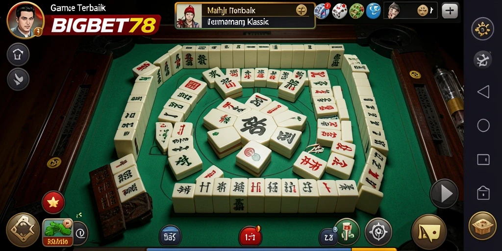 Screenshot gameplay BIGBET78 dengan antarmuka Mahjong yang menarik.