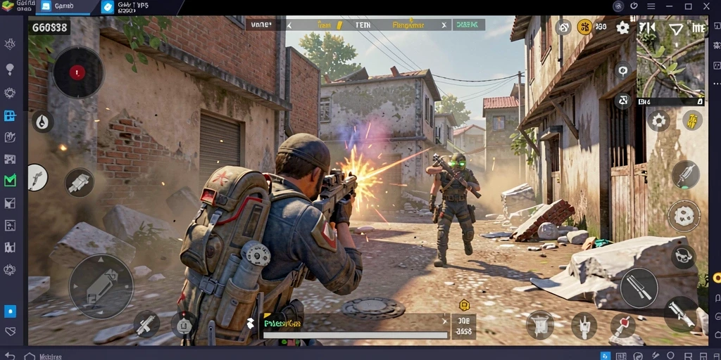 Screenshot G668 menunjukkan aksi pertempuran seru dalam game TPS.