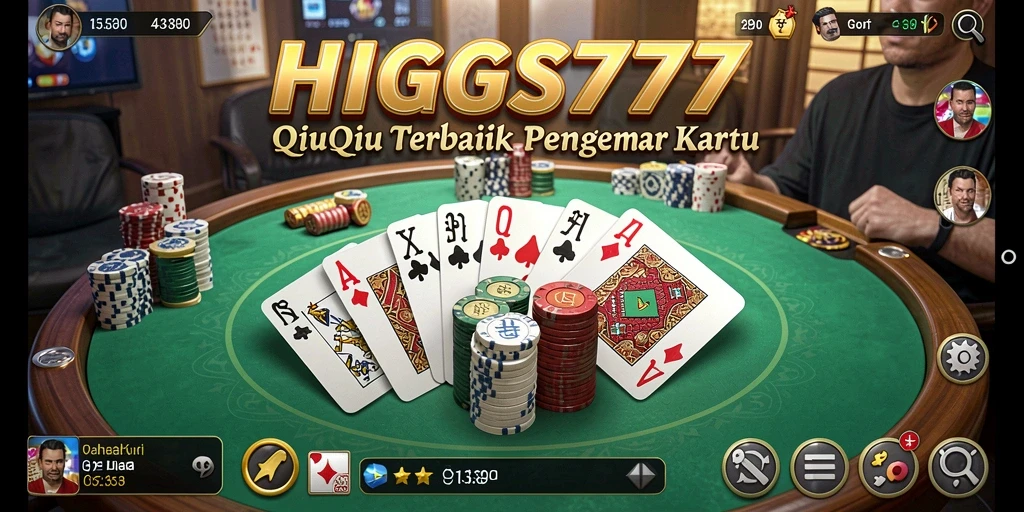 Screenshot HIGGS777 menampilkan pemain yang serius dalam permainan QiuQiu.