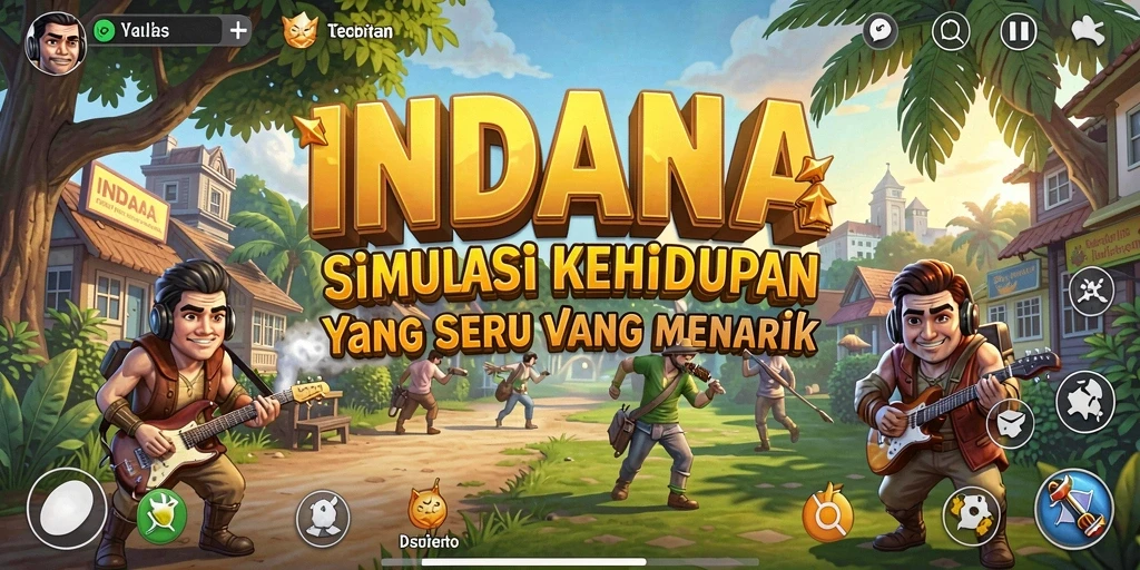 Gameplay menarik dalam INDAAA dengan karakter yang berinteraksi.