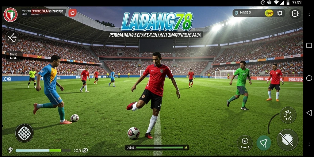 Gameplay menarik di LADANG78 dengan banyak aksi sepak bola.