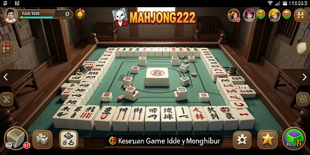 Screenshot MAHJONG222 menunjukkan gameplay yang tenang dan menarik.