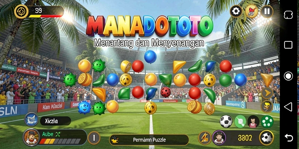 Tampilan gameplay MANADOTOTO yang menantang dan menarik.