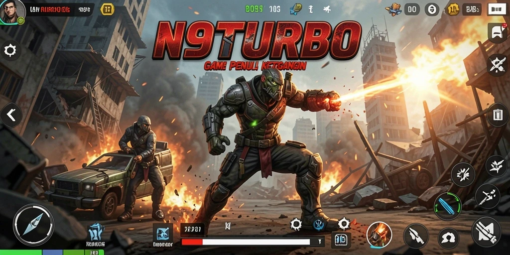 Tampilan gameplay N9TURBO yang seru dan menegangkan.