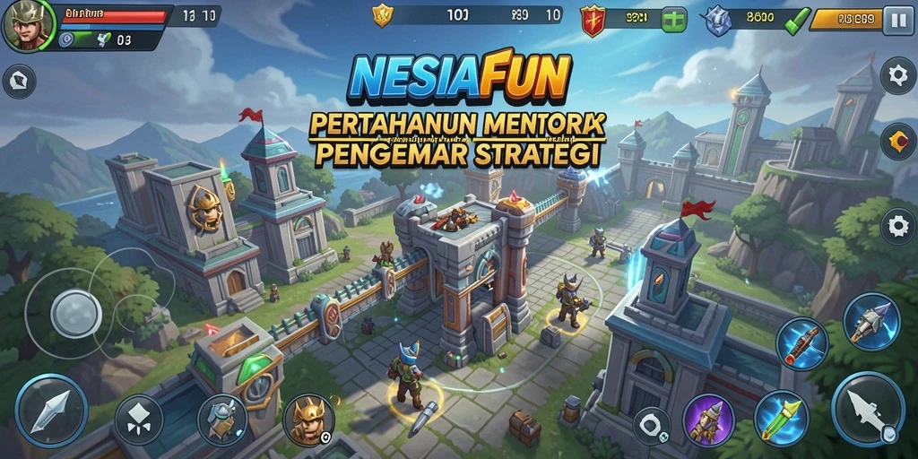 Tampilan gameplay Tower Defense yang mendebarkan di NESIAFUN.