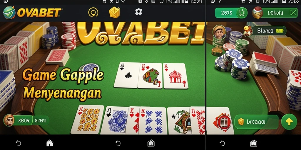 Tangkapan layar utama dari gameplay Gaple di OVABET.