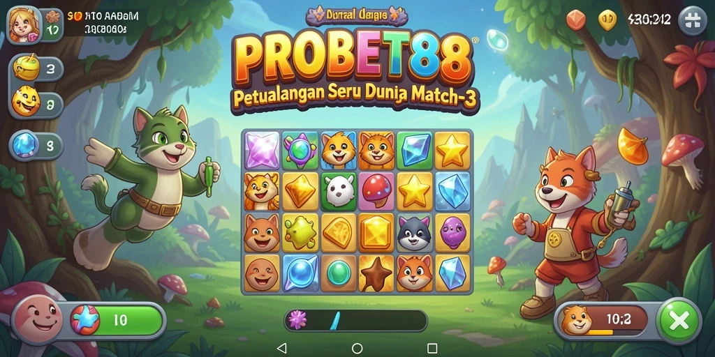 Tampilan gameplay seru dari PROBET88 dengan elemen Match-3.