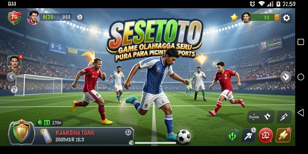 Gameplay seru SESETOTO yang menampilkan aksi olahraga intens.