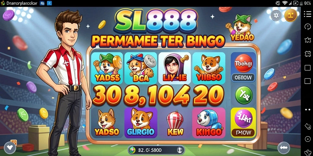 Tampilan gameplay Bingo yang penuh warna dan menarik di SL888.