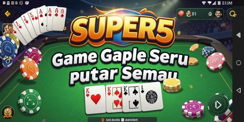 Tampilan gameplay Gaple yang seru dan interaktif di SUPER5.