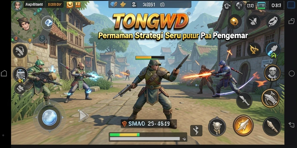 Screenshot gameplay TONGWD yang menunjukkan aksi strategi yang mendebarkan.